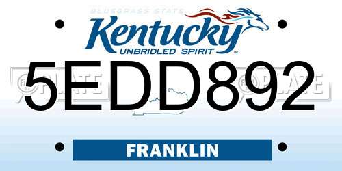 5EDD892 Kentucky License Plate
