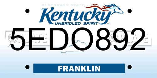 5EDO892 Kentucky License Plate