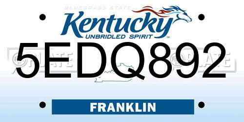 5EDQ892 Kentucky License Plate