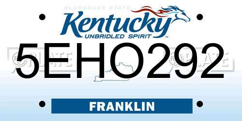5EHO292 Kentucky License Plate
