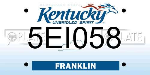 5EI058 Kentucky License Plate