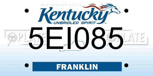 5EI085 Kentucky License Plate