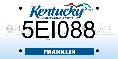 5EI088 Kentucky License Plate