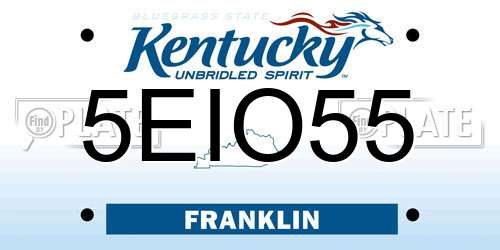 5EIO55 Kentucky License Plate