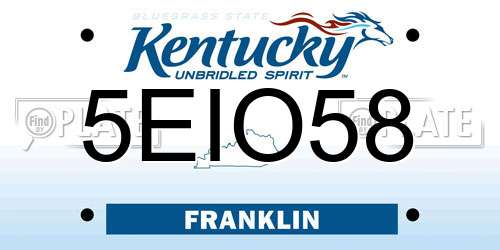 5EIO58 Kentucky License Plate