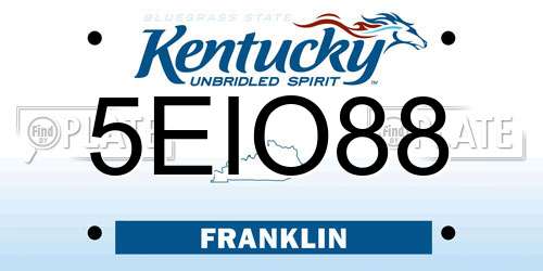 5EIO88 Kentucky License Plate
