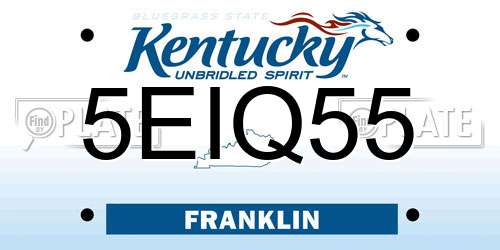 5EIQ55 Kentucky License Plate