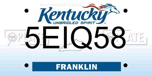5EIQ58 Kentucky License Plate