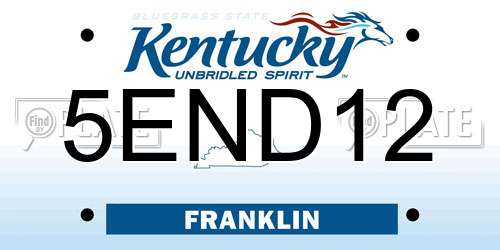 5END12 Kentucky License Plate