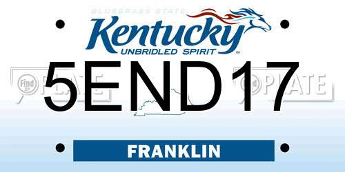 5END17 Kentucky License Plate