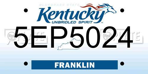 5EP5024 Kentucky License Plate