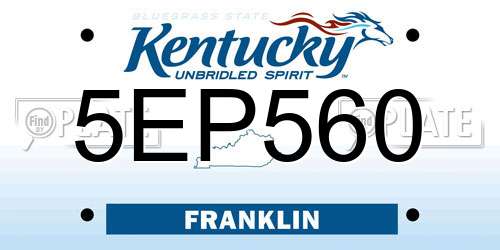 5EP560 Kentucky License Plate