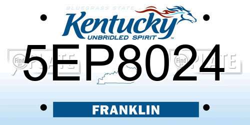 5EP8024 Kentucky License Plate