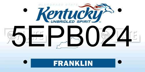 5EPB024 Kentucky License Plate