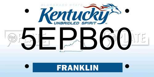 5EPB60 Kentucky License Plate