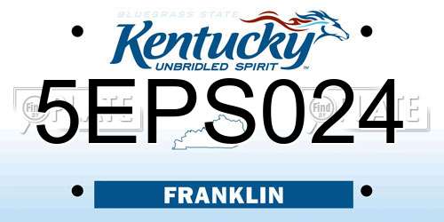 5EPS024 Kentucky License Plate
