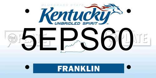 5EPS60 Kentucky License Plate