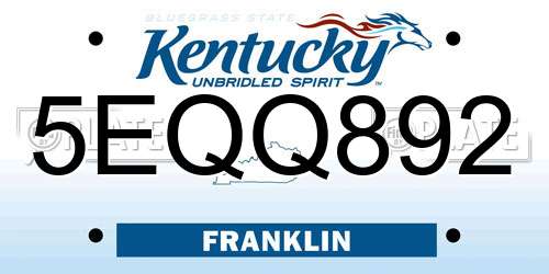 5EQQ892 Kentucky License Plate
