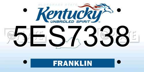 5ES7338 Kentucky License Plate