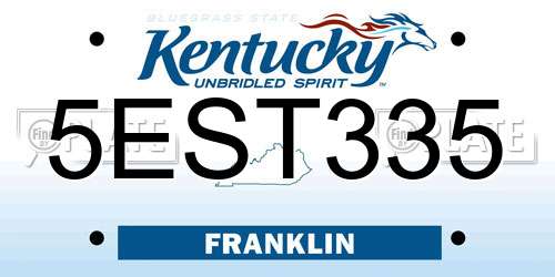 5EST335 Kentucky License Plate