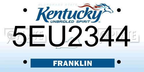 5EU2344 Kentucky License Plate