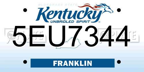 5EU7344 Kentucky License Plate