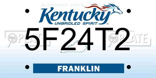 5F24T2 Kentucky License Plate