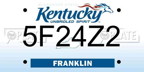 5F24Z2 Kentucky License Plate