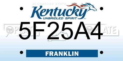 5F25A4 Kentucky License Plate