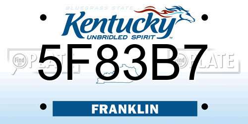 5F83B7 Kentucky License Plate
