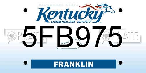5FB975 Kentucky License Plate