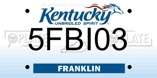 5FBI03 Kentucky License Plate