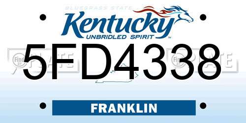 5FD4338 Kentucky License Plate