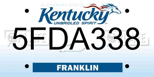 5FDA338 Kentucky License Plate