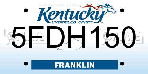 5FDH150 Kentucky License Plate