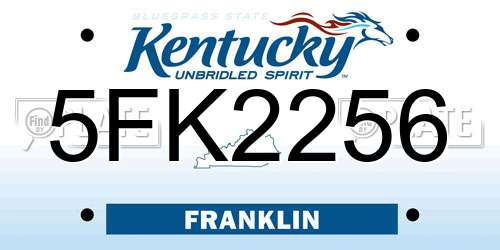 5FK2256 Kentucky License Plate
