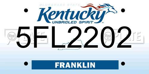 5FL2202 Kentucky License Plate