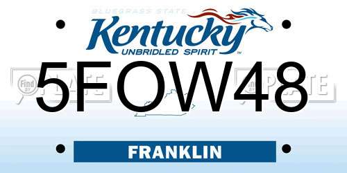 5FOW48 Kentucky License Plate