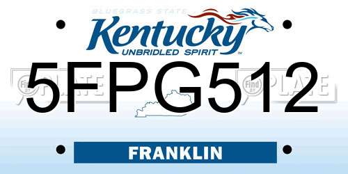 5FPG512 Kentucky License Plate
