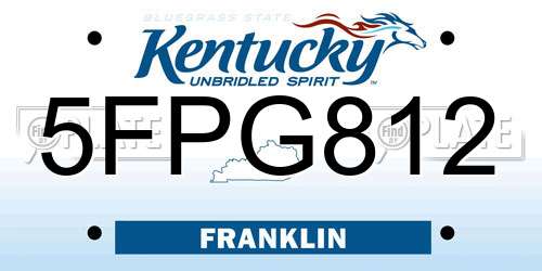 5FPG812 Kentucky License Plate