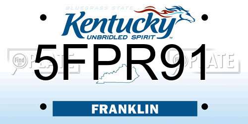 5FPR91 Kentucky License Plate