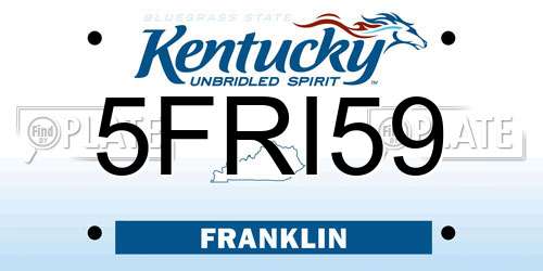 5FRI59 Kentucky License Plate