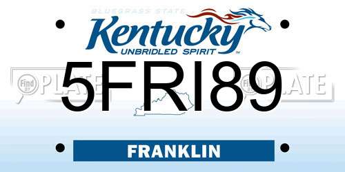 5FRI89 Kentucky License Plate