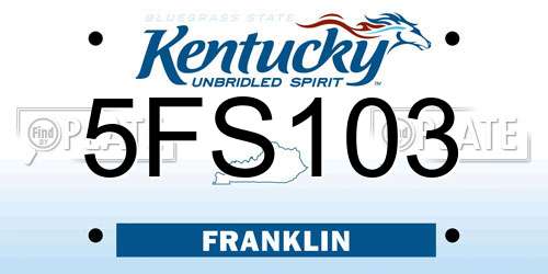 5FS103 Kentucky License Plate