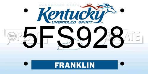 5FS928 Kentucky License Plate