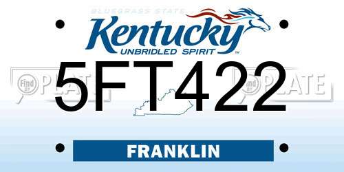 5FT422 Kentucky License Plate