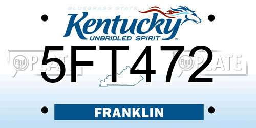 5FT472 Kentucky License Plate