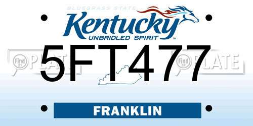 5FT477 Kentucky License Plate
