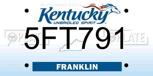 5FT791 Kentucky License Plate