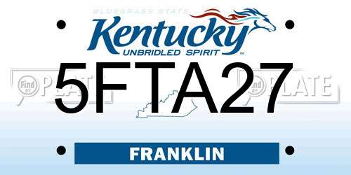 5FTA27 Kentucky License Plate